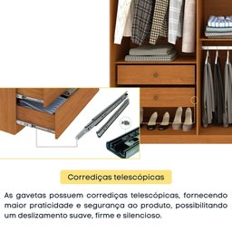 Guarda Roupa Casal 100% Mdf 6 Portas 4 Gavetas Joinville Tcil - 9