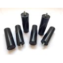 Ver imagem 3 de Kit 12 Pés de Cama Box ou Baú Queen King Tubo Preto 13cm C/ Feltro Protetor Adesivo