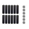 Kit 12 Pés de Cama Box ou Baú Queen King Tubo Preto 13cm C/ Feltro Protetor Adesivo - 1
