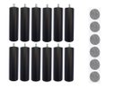 Ver imagem 1 de Kit 12 Pés de Cama Box ou Baú Queen King Tubo Preto 13cm C/ Feltro Protetor Adesivo