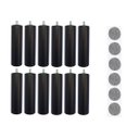 Ver imagem 1 de Kit 12 Pés de Cama Box ou Baú Queen King Tubo Preto 13cm C/ Feltro Protetor Adesivo