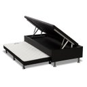 Ver imagem 2 de Cama Box Bau com Auxiliar Espuma Dupla Solteiro Corino:cinza