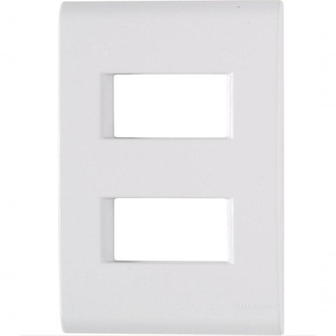 Kit 9 Placa 2 Postos Afastados 4x2 Tramontina Liz Branca