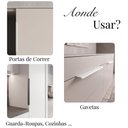 Ver imagem 2 de Puxador Drop Alumínio Porta Gaveta Móveis Planejados 300mm - Titanio