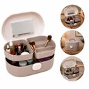 Ver imagem 1 de Bolsa Porta Maquiagem Maleta Cosmeticos 5 Compartimentos com Espelho Organizador Viagem Manicure Gav