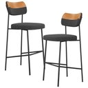 Ver imagem 1 de Kit 02 Banquetas Alta Bar Cozinha Sala Jantar Whisky Elira L02 Couríssimo Whisky Linho Chumbo -