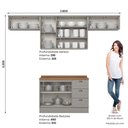 Ver imagem 4 de Cozinha Compacta Amy 7 Portas 3 Gavetas MDF MDP 280cm Cinza Casa 812