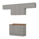 Ver imagem 1 de Cozinha Compacta Amy 7 Portas 3 Gavetas MDF MDP 280cm Cinza Casa 812