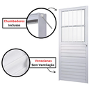 Ver imagem 3 de Porta Social com Postigo Vidro Boreal Alumínio Branco - Linha 25 - 210cm - 90cm - Direito