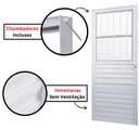 Ver imagem 3 de Porta Social com Postigo Vidro Boreal Alumínio Branco - Linha 25 - 210cm - 90cm - Direito
