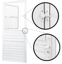 Ver imagem 2 de Porta Social com Postigo Vidro Boreal Alumínio Branco - Linha 25 - 210cm - 90cm - Direito