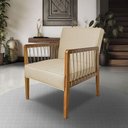 Ver imagem 6 de Poltrona Decorativa Haia Linho com Base Madeira Maciça Ssx Multicoisas Dourado
