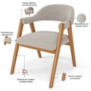 Ver imagem 4 de Kit 04 Cadeiras de Jantar e Estar Living Estofada Nadja L02 Bouclê Creme - Lyam Decor