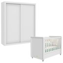 Ver imagem 1 de Berço Americano e Guarda Roupa 2 Portas Tutto New Branco Acetinado - Matic