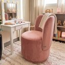 Ver imagem 3 de Poltrona Decorativa para Sala Estar Quarto Penteadeira Orgânica Bia Veludo Rosa - Montanaris Decor