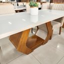 Ver imagem 6 de Sala de Jantar Lottus Tampo em MDF e Vidro Base Naturale Cadeiras Bege 160cm Bom Pastor