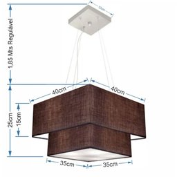 Pendente Quadrado Café MJ-4157 Para Mesa de Jantar e Estar - 2