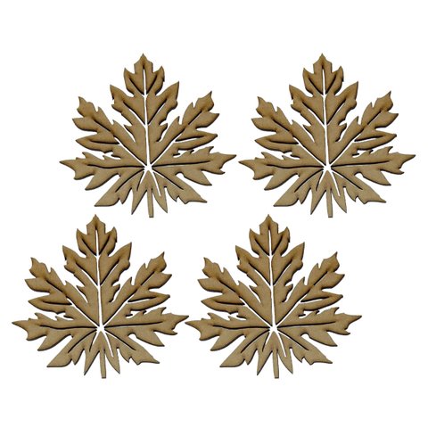 Conj 4 Descanso de Panelas Folha Bordo Canada Mdf 19cm