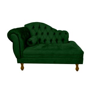Divã Modelo Imperial - Tamanho 120cm - Tecido Suede:verde