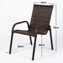 Ver imagem 3 de Conjunto Mesa e 4 Cadeiras Oreon Fibra Sintética Área Externa Jardim: Chocolate Mesclado