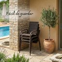 Ver imagem 7 de Conjunto Mesa e 4 Cadeiras Oreon Fibra Sintética Área Externa Jardim: Chocolate Mesclado