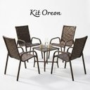 Ver mais imagens de Conjunto Mesa e 4 Cadeiras Oreon Fibra Sintética Área Externa Jardim: Chocolate Mesclado
