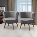 Ver imagem 1 de Kit 2 Poltronas para Sala Decorativa Bela Suede Cinza Rover & Beato