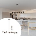 Ver imagem 1 de Pendente Lustre de Teto Jabuticaba Bronze com 7 Globos Transparente com Lâmpadas Branco Quente