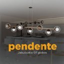 Ver imagem 4 de Pendente Lustre de Teto Jabuticaba Bronze com 7 Globos Transparente com Lâmpadas Branco Quente