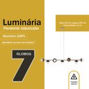 Ver imagem 5 de Pendente Lustre de Teto Jabuticaba Bronze com 7 Globos Transparente com Lâmpadas Branco Quente