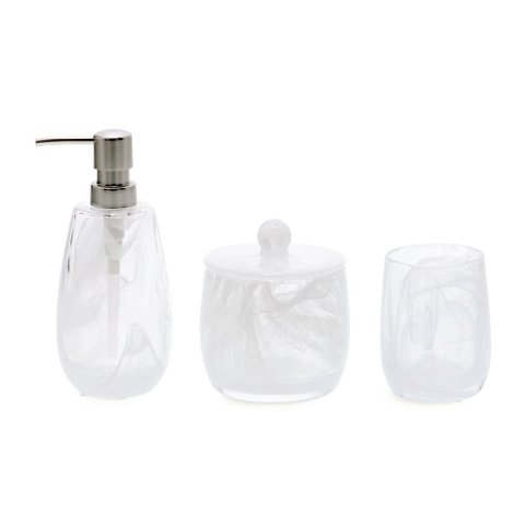 Kit para Lavabo em Vidro Branco Chillicothe com 3 Peças