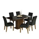 Ver imagem 2 de Conjunto Sala de Jantar Mesa Tampo de Vidro 6 Cadeiras Rustic/preto/oxford Geórgia Madesa