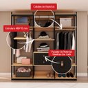 Ver imagem 4 de Guarda-roupas Genialflex Closet Mod 2 Cab 2 Gav Freijó Preto