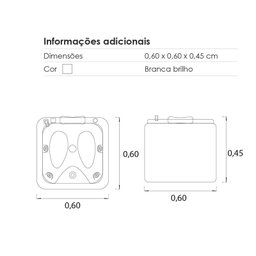 Spa de Pés Toscana Completo - 0,60 X 0,60 X 0,45cm Hidro Mundi Spa de Pés 220v - 3