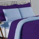Ver imagem 3 de Kit Edredom Dupla Face + Jogo de Lençol Casal Viúva Nobre 6 Peças Malha 100% Algodão - Roxo /