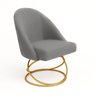 Cadeira Poltrona Lua Tecido Veludo Base Luxo:cinza - 3