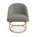 Ver imagem 2 de Cadeira Poltrona Lua Tecido Veludo Base Luxo:cinza