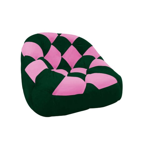 Poltrona Paloma Escritório Sala Pé Plástico Suede Verde e Suede Pink - Dominic Decor