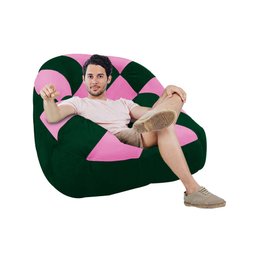 Poltrona Paloma Escritório Sala Pé Plástico Suede Verde e Suede Pink - Dominic Decor - 2