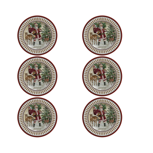 Jogo 6 Pratos Sobremesa Natal Cenas Alleanza