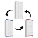 Ver imagem 5 de Mini Berço Moisés Alegria com Colchão e Guarda Roupa 3 Portas Ternura Baby Branco Flex - Incorplac