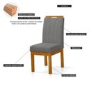 Ver imagem 6 de Conjunto Mesa de Jantar 90x90 Mdf e 2 Cadeiras Blend Linho - Cinza Escuro