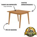 Ver imagem 5 de Conjunto Mesa de Jantar 90x90 Mdf e 2 Cadeiras Blend Linho - Cinza Escuro