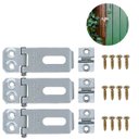 Ver imagem 3 de Dobradiça Porta Cadeado Fecho Trinco Zincado 4cm para Portão Gaveta Armário | Silvana | Kit 03 Un