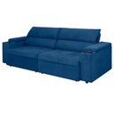 Ver imagem 2 de Sofá Retrátil Reclinável Molas Ensacadas Havana 250 Veludo Azul