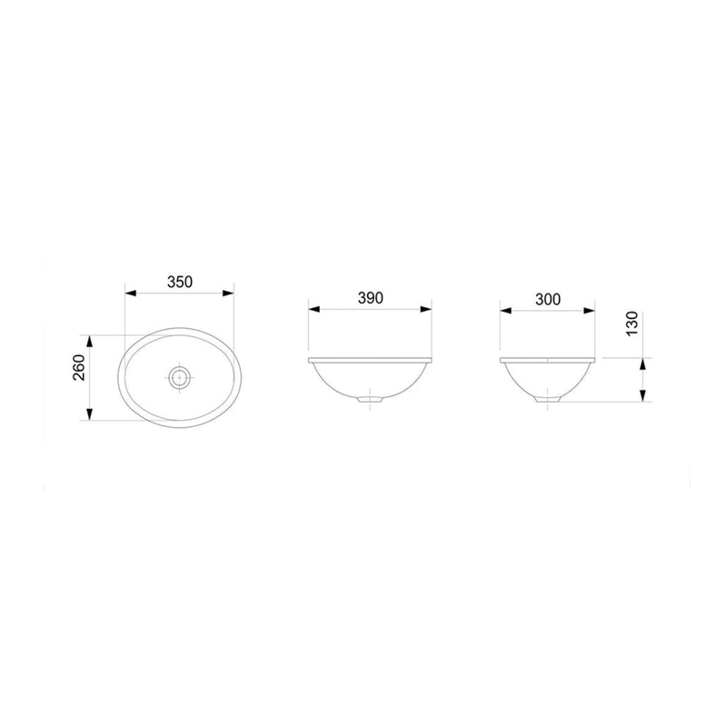 Cuba de Embutir Oval 390 X 300mm Branco Incepa 1101190017100 - 2