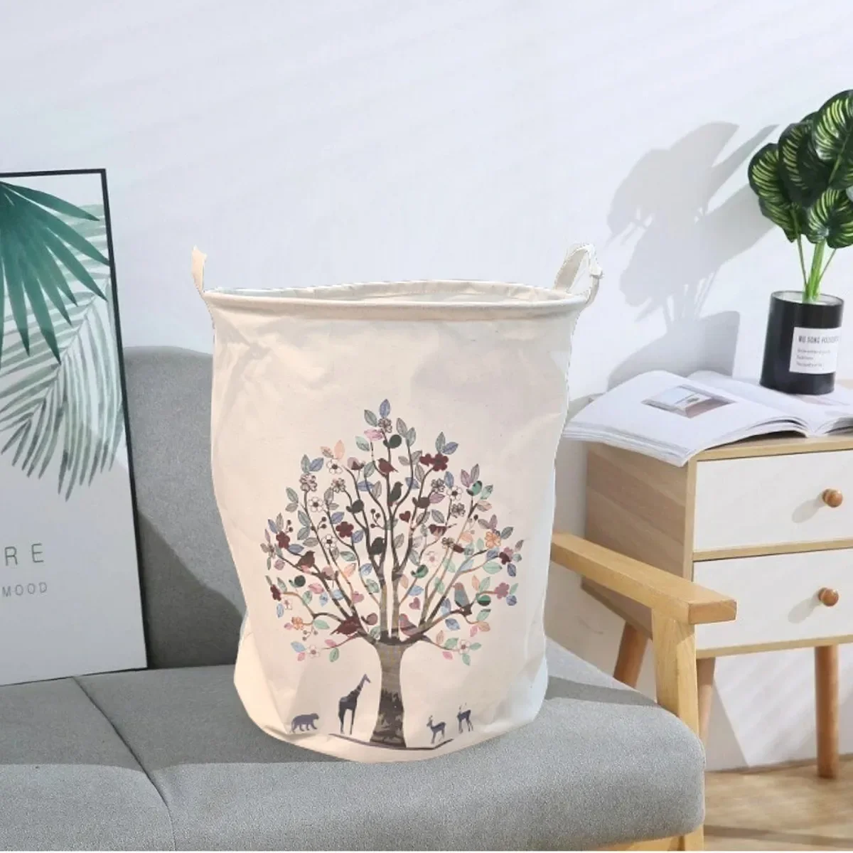 Cesto De Roupa Suja Árvore Lona 50 X 45 - 3