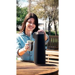 Garrafa Térmica Tramontina Exata em Plástico Preto com Ampola de Vidro 1,8 L - 4