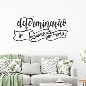 Adesivo de Parede Frase Motivacional Ir Sempre Em Frente-Grande 75x35cm
