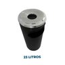 Cinzeiro Lixeira Plástica 24x50 com Aro Alumínio Preto - 3